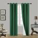 K34 Hotel Quality Silver Grommet Top Faux Silk 1 Panel Hunter Green Solid Thermal Foam Lined Blackout Heavy Thick Window Curtain Drapes Grommets 84 Length