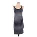 H&M Casual Dress - Shift Scoop Neck Sleeveless: Blue Print Dresses - Women's Size Small