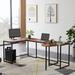 17 Stories U-Shaped Desk Wood/Metal in Black/Brown | 29.7 H x 78.7 W x 47.2 D in | Wayfair 3771B99FAFCF4861926CD57128C8E1D2