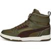 Sneaker PUMA "RBD GAME WTR", Damen, Gr. 45, grün (deep olive, schwarz chocolate, puma team gold), Leder, sportlich, Schuhe, Sneakerboots, Winterschuhe