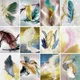GATYZTORY-Peinture par numéros sans cadre paysage de plumes colorées gestion par numéros