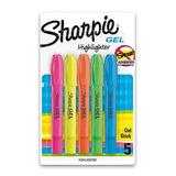 Sharpie Gel Highlighters Bullet Tip Assorted Colors 5 Count