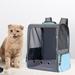 Pet Backpack Carrier Foldable Pet Bag for Small dogs and cats Portable Breathable Folding Pet Carrier with Inner Strap for Puppy Travel Hiking - Blue transparent