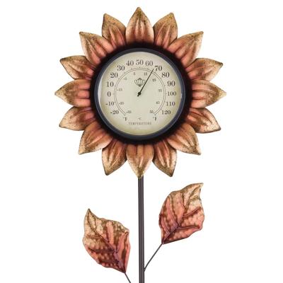 Flower Thermometer Stake - Copper