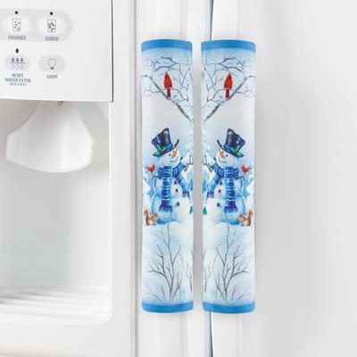 3-Piece Snowman Refrigerator Door & Oven Handle Appliance Covers - 7.000 x 4.000 x 1.750