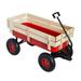 Outdoor Wagon Garden Cart All Terrain Pulling Wood Railing - 39.37" x 19.3" x 20.28" INCH