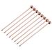 Metal Cocktail Picks 8Pcs, Reusable Cocktail Toothpick Ball Shape - Rose Gold - 11 cm/ 4.3 inches