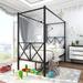 Metal Canopy Bed Frame Platform with X Shaped , Twin