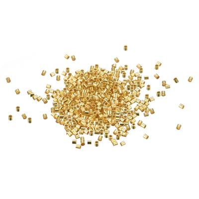 500Pcs 1.5x1.5mm Crimp Tube Beads Jewelry Making Crimp End Spacer Bead, Gold - Gold Tone