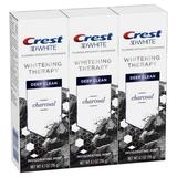 Crest Charcoal 3D White Toothpaste Whitening Therapy Deep Clean with Fluoride Invigorating Mint 4.1 Ounce (3 Pack)