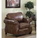 Sterling Cognac Brown Top Grain Italian Leather Chair - 39"H x 41"W x 39"D
