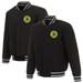 Men's JH Design Black Oakland Athletics Reversible Full-Snap Wool Jacket with Embroidered Logo