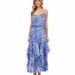 Michael Kors Dresses | Euc Michael Kors Ruffled Maxi Dress | Color: Blue/White | Size: Xs