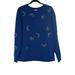 Disney Tops | Disney Lilo & Stitch Rare All Over Embroidered Blue Sweatshirt Women Size Large | Color: Blue | Size: L