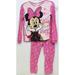 Disney Pajamas | Disney Store Girls Sz 12 Pink Minnie Mouse Pjs 2pc Set Long Sleeve Top & Pants | Color: Pink/White | Size: 12g