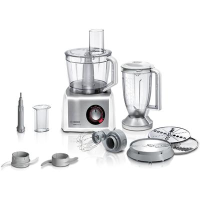 BOSCH Kompakt-Küchenmaschine "MultiTalent 8 MC812S814", silber (edelstahlfarben), B:25cm H:43cm T:30cm, Küchenmaschinen, 3,9l Schüssel, 1,5l Mixaufsatz, Rührbesen, Universalmesser, 3 Scheiben