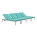 Ergode Shore Chaise with Cushions Outdoor Patio Aluminum Set of 4