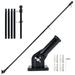 SESAVER Flag Pole Kit 6FT Flagpole Kit for American Flag Metal Flagpole with Mounting Bracket Stainless Steel Flag and Pole Set for House Garden Yard Outdoor Fence Black