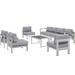 Ergode Shore 7 Piece Outdoor Patio Sectional Sofa Set - Silver Gray