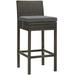 Ergode Conduit Outdoor Patio Wicker Rattan Bar Stool - Brown Charcoal