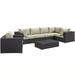 Ergode Convene 7 Piece Outdoor Patio Sectional Set - Espresso Beige