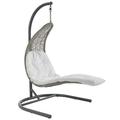 Ergode Landscape Hanging Chaise Lounge Outdoor Patio Swing Chair - Light Gray White