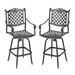 Home Square Cast Aluminum Copper Outdoor Bar Stool - Set of 2