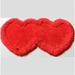 Double Heart Shaped Shag Area Rug 4-inch Thick Hand Tufted Soft Fuzzy Rug Modern Cute Furry Rug for Boys Girls Upgraded Anti-Skid Carpet for Living Room Bedroom Office Decor 28 x 55 Red