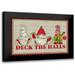 Reed Tara 24x17 Black Modern Framed Museum Art Print Titled - Gnome for Christmas Sentiment landscape dark-Deck the Halls