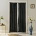 CUH French Door Blackout Thermal Insulated Energy Efficient Privacy Living Room Rod Pocket Drapes Modern Panel Curtains Black 25*40inch