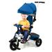 Infans Baby Tricycle Folding Toddler Tricycle W/Reversible Seat Adjustable Canopy Gray