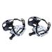 1/2 9/16 Aluminum Alloy Bike Pedals with Toe Clips / Cages And Straps Pedals for Indoor Exercise Bike Mountain Pair Black Short 14mm spindle