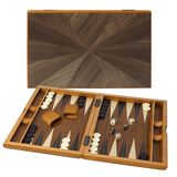 GSE Games & Sports Expert 17 Premium Wooden Inlay Backgammon Board Game Set. Classical Folding Backgammon Game with Game Pieces for Kids and Adults (Focus)