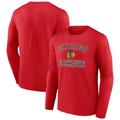Men's Fanatics Branded Red Chicago Blackhawks Victory Arch Logo Long Sleeve T-Shirt