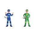 amscan 9902953 - Kinderkostüm PJ Masks Catboy, Jumpsuit und Maske, Pyjamahelden & 9902957 - Kinderkostüm PJ Masks Gecko, Jumpsuit und Maske, Superhelden