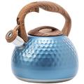 Whistle Kettle for Gas Hob,2.8L Stainless Steel Stove Top Kettle with Wood Pattern Handle,Gas Hob Kettle Whistling Tea Kettle for Stove Induction Gas Hob…