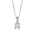 Miore 0.20 carat Diamond Necklace for Women, Solitaire Necklace in 14 carat 585 White Gold 45 cm chain with 4 prong pendant delivered in jewellery box