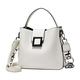 NICOLE & DORIS Women Bucket Bag Ladies Handbag Crossbody Small Top Handle Bag PU Leather Shoulder Satchel Bag Clutch Bag with 2 Shoulder Straps White