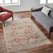 Crescentia 6'7" Round Traditional Light Sage/Brick Red/Mustard/Tan/Sage/Dark Blue/Olive/Burgundy Area Rug - Hauteloom