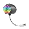 Lumière de scène rotative colorée à LED USB boule magique en cristal lampe ronde et carrée