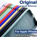 case de téléphone pour apple silicone liquide étui d'origine à bord droit pour coque Iphone 11 12