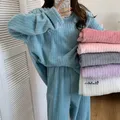 Ensemble de pyjama chaud au glouton pour femmes vêtements de nuit optiques vêtements de nuit