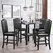 5-Piece Faux Marble Storage Dining Table Set with Middle Shelf and 4 Upholstered&Nailheads Decor Chairs for Dining Room Set