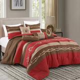 Wellco Bedding Comforter Set 7 Piece All Season,red