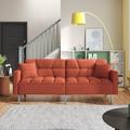 Latitude Run® Linen Upholstered Modern Convertible Folding Futon Sofa Bed Plastic | 29.96 H x 74.71 W x 33.96 D in | Wayfair