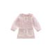 Canrulo Toddler Baby Girl Dress Mesh Long Sleeve Doll Collar Zipper Plaid Dresses Fall Winter Outfit Party Clothes Pink 1-2 Years