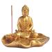 Bungalow Rose Buddha Incense Sticks Holder Figurine Resin in Yellow | 4.25 H x 4.25 W x 5 D in | Wayfair BAC5D2E6D9AD4C0DA6F6CE79AF72E6B4
