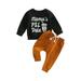 wybzd Baby Boy Clothes Outfits 2pcs Letter Print Crewneck Sweatshirt Pants Sweatsuit Little Boy Clothing Black Cup 6-12 Months