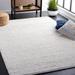 Gray 72 x 48 x 0.79 in Area Rug - Mercury Row® Truex Striped Handmade Area Rug in Ivory/Light Cotton/Wool | 72 H x 48 W x 0.79 D in | Wayfair