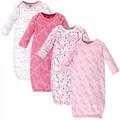 Luvable Friends Baby Girl Cotton Long-Sleeve Gowns 4pk Love 0-6 Months